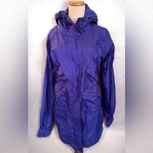 🆕 [EMS]  Purple Waterproof Hooded Rain Jacket Sz: M